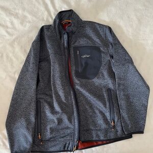 Orvis men’s fleece Jacket Large Gray full zip